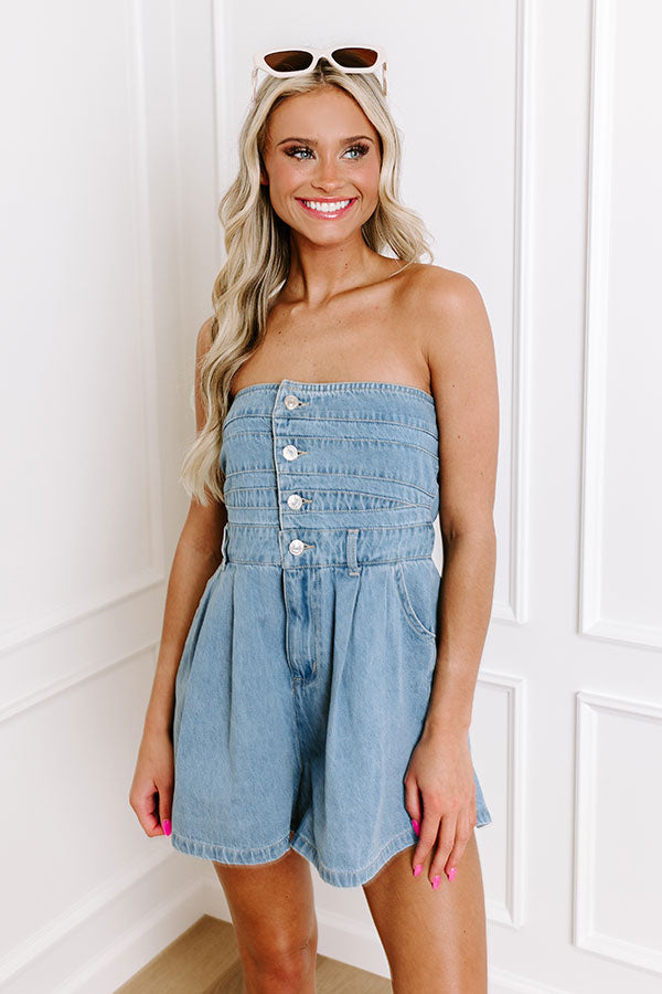 Carefree Days Denim Romper Image - 2