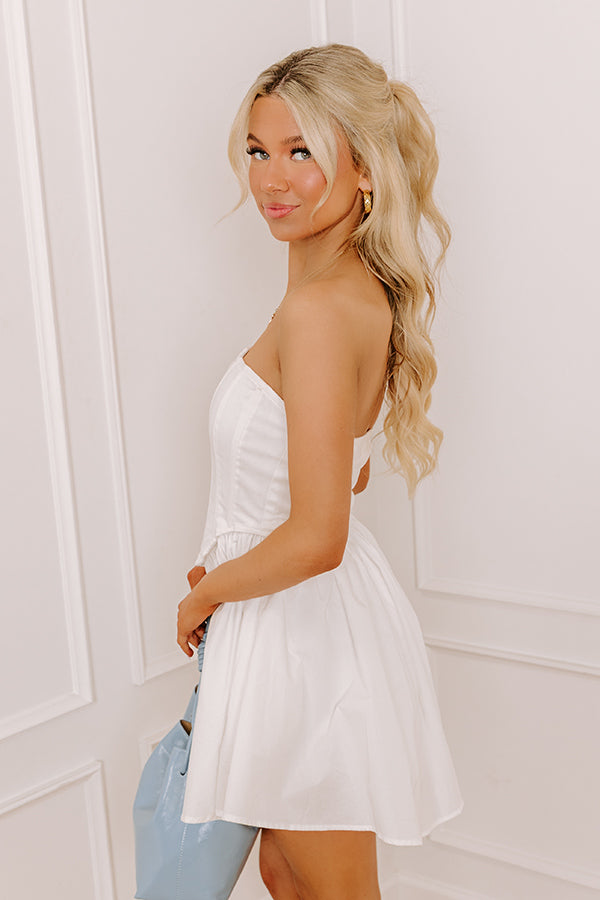 Whimsical Moment Corset Mini Dress in White Image - 4