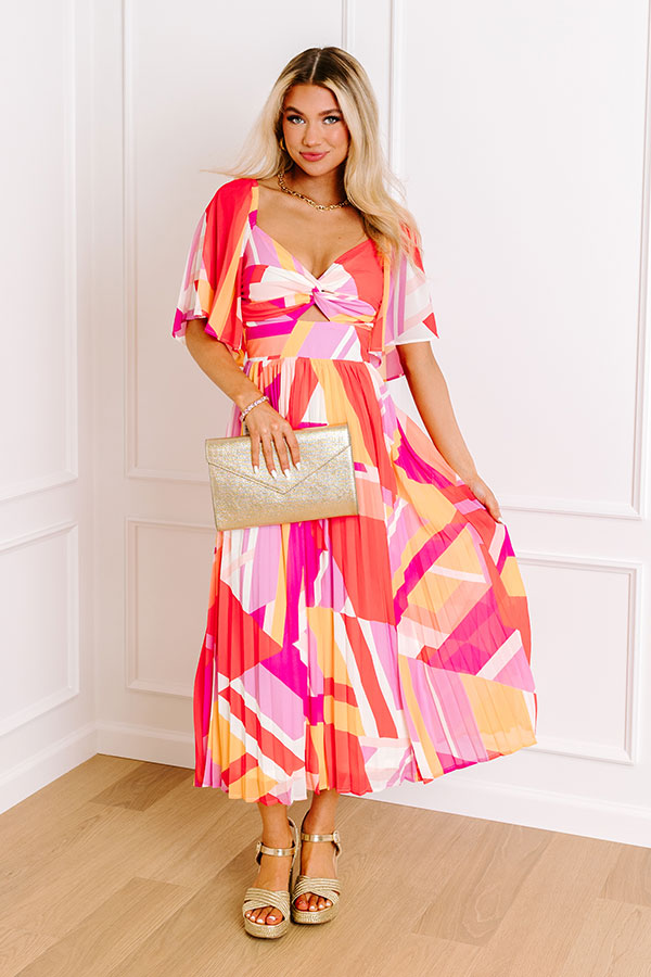 Sunshine and Sorbet Pleated Midi Image - 1
