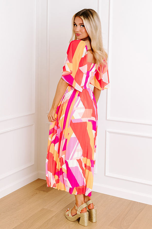 Sunshine and Sorbet Pleated Midi Image - 4