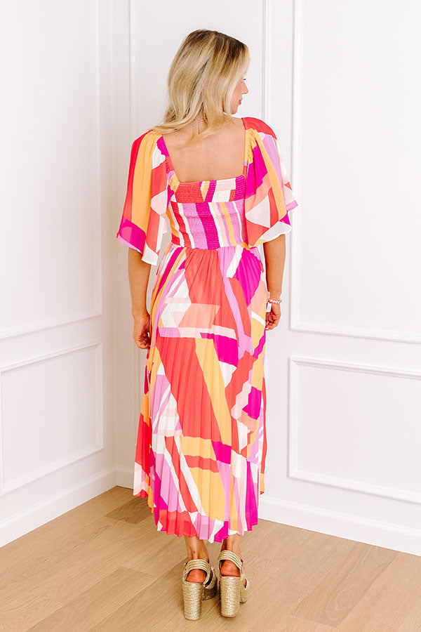 Sunshine and Sorbet Pleated Midi Image - 5