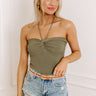 Santa Monica Outing Knit Halter Top in Sage Image - 1