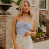 Santa Monica Outing Knit Halter Top in Sky Blue Image - 1
