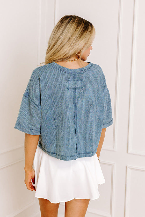 Fresh Breeze Knit Top in Light Teal Image - 4