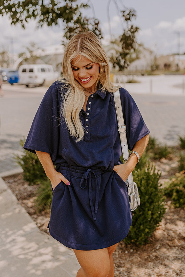 Casual Ease Sweatshirt in Navy Curves Image - 1