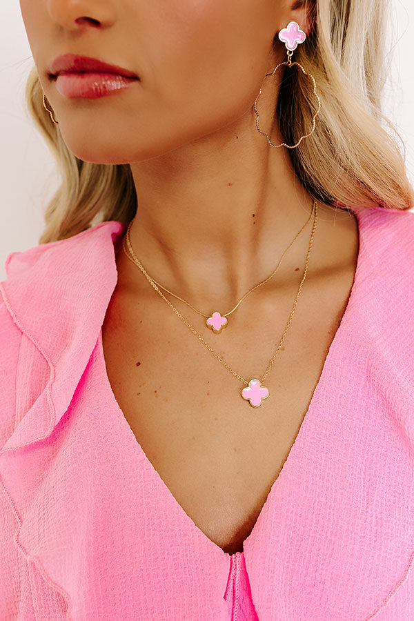 Final Touch Layered Necklace in Pink Image - 2