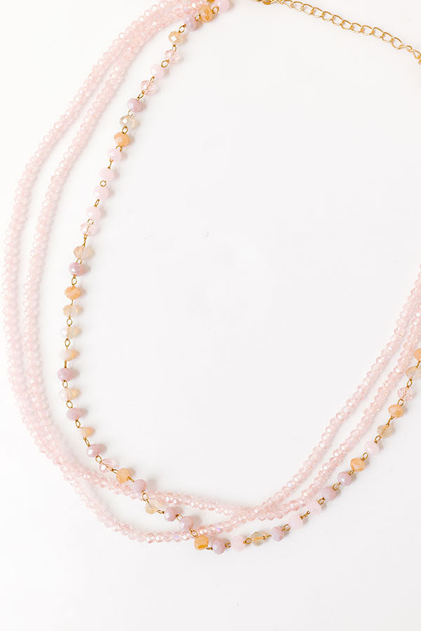 Summer Mirage Layered Necklace in Pink Image - 2