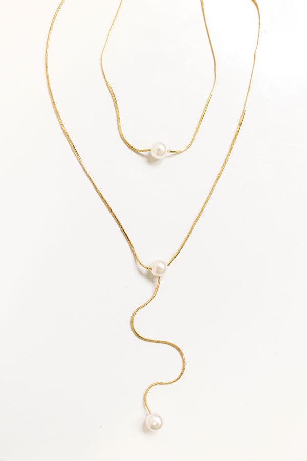 Bordeaux Bliss Lariat Necklace Image - 1