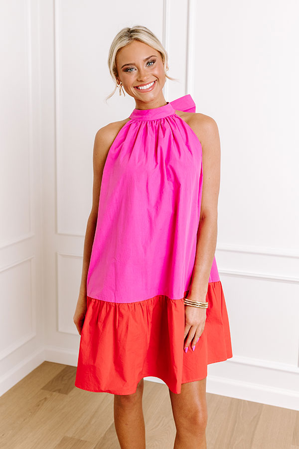 Springtime Cocktails Color Block Dress in Bubblegum Pink Image - 2