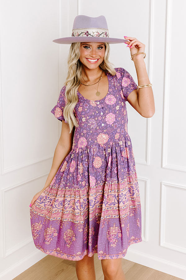 English Garden Floral Mini Dress Image - 2