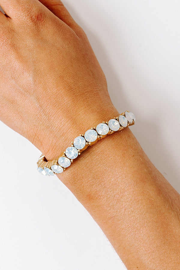 All The Sparkles Stretch Bracelet in White Image - 2