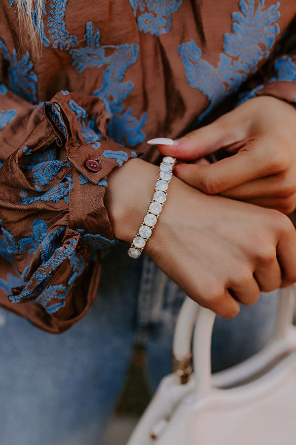 All The Sparkles Stretch Bracelet in White Image - 1