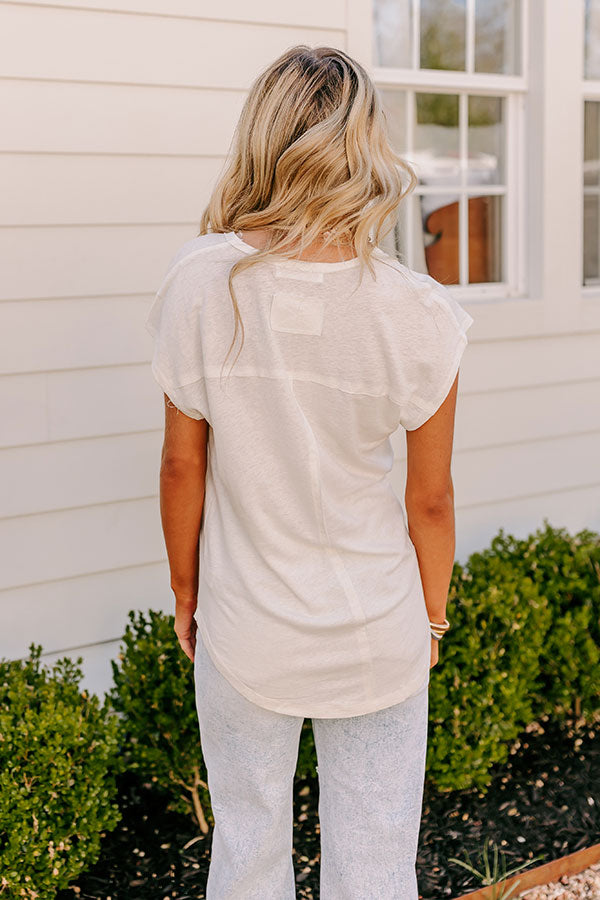 Fan Fav Linen-Blend Shift Top in Ivory Image - 5