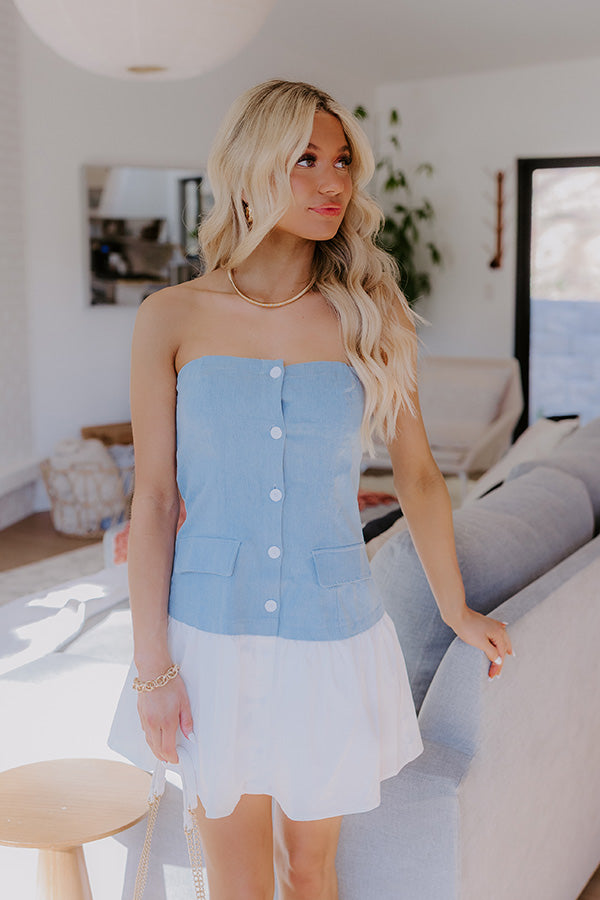 NYC Fashion Week Chambray Mini Dress Image - 4