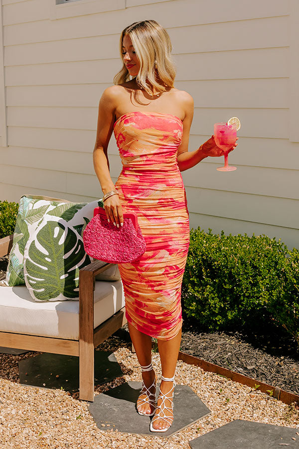Sorbet Kisses Ruched Midi Image - 1