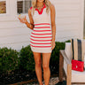 Sail With Me Ribbed Mini Dress in Red Image - 1