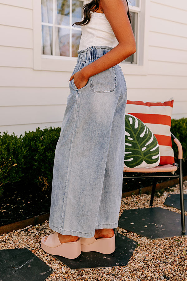 The Channing High Waist Chambray Wide Leg Pants Image - 4