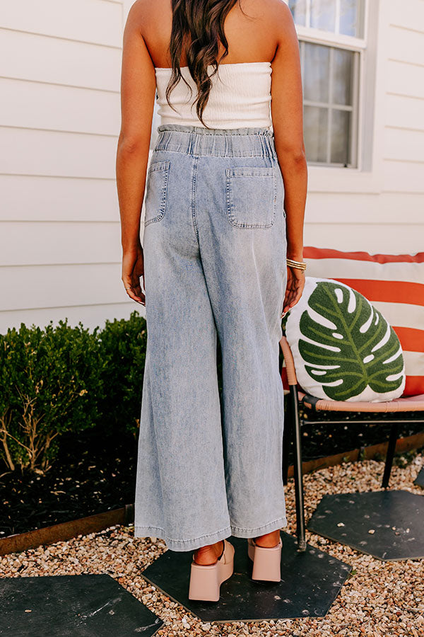 The Channing High Waist Chambray Wide Leg Pants Image - 5