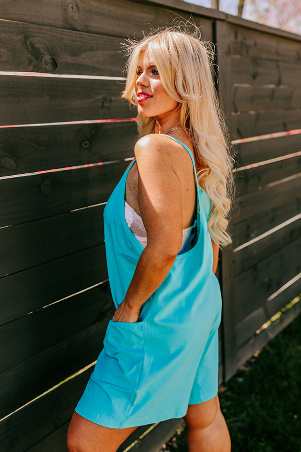 Beach Retreat Romper in Turquoise Curves Image - 3