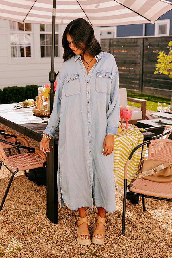 Street Chic Chambray Maxi Dress Image - 2