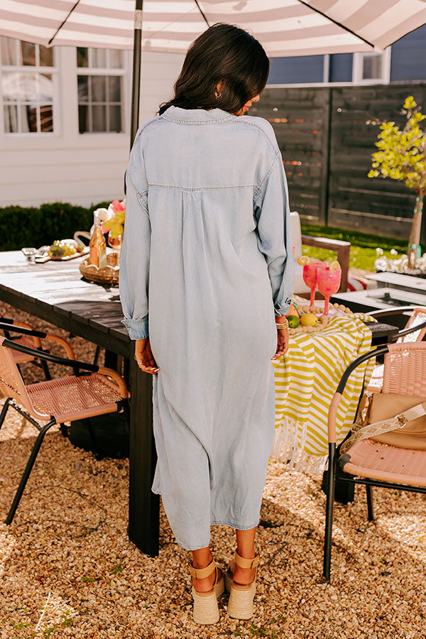 Street Chic Chambray Maxi Dress Image - 5