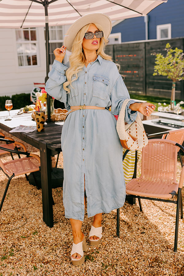 Street Chic Chambray Maxi Dress Curves Image - 1