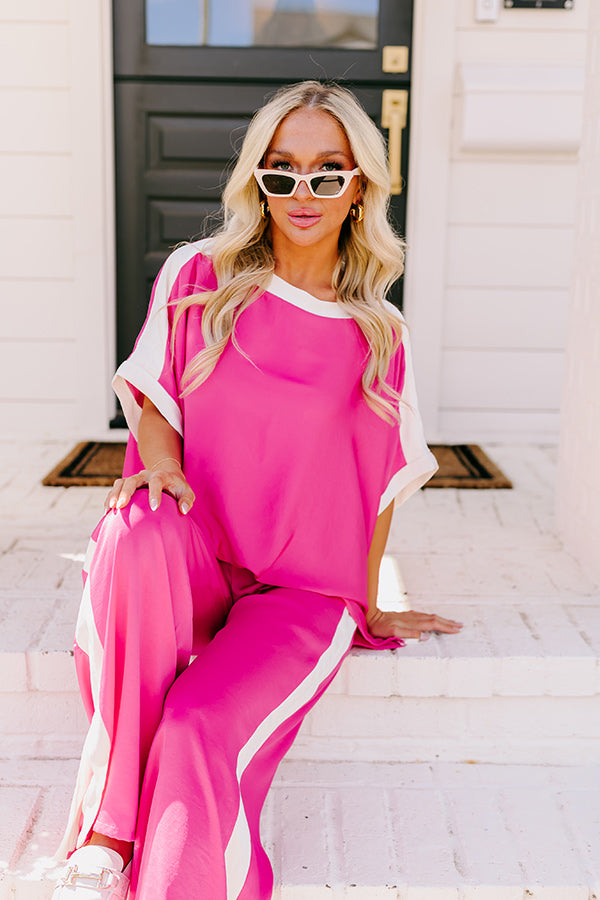 Brooklyn Babe Shift Top in Hot Pink