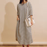 Beach Day Terry Stripe Maxi Dress in Cream Image - 1