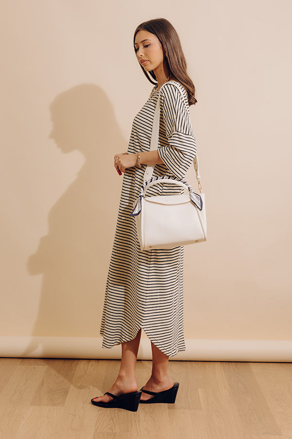 Beach Day Terry Stripe Maxi Dress in Cream Image - 4