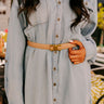 Salina Faux Leather Belt in Tan Image - 1