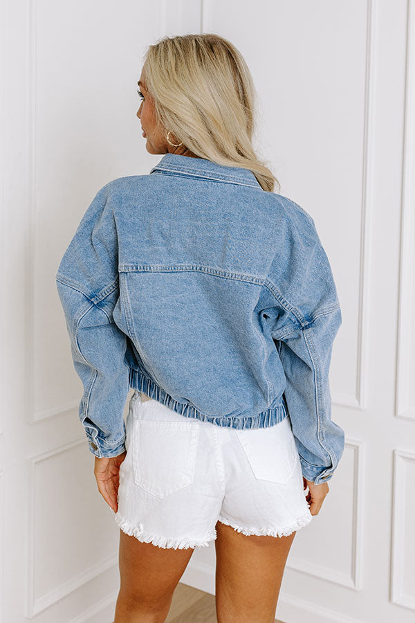 Street Chic Crop Denim Jacket Image - 4