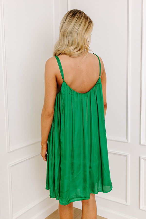 Out On The Town Satin Mini Dress in Green Image - 4