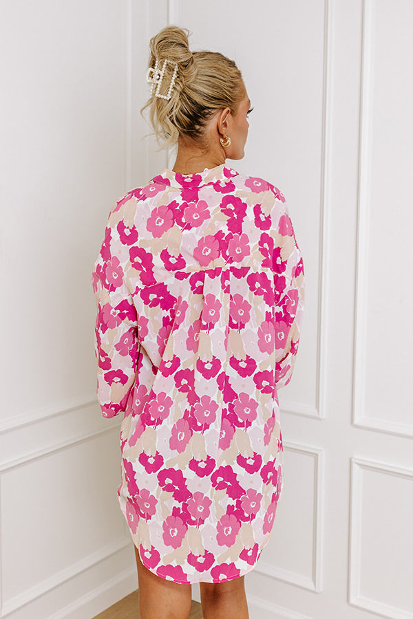 Sips and Smiles Floral Button Up in Blush Image - 3