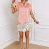 Margarita Happy Hour Satin Top in Peach Image - 1