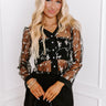Date Night in Paris Embroidered Mesh Top Image - 1