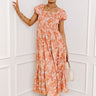 Vineyard Bound Smocked Midi in Orange Image - 1