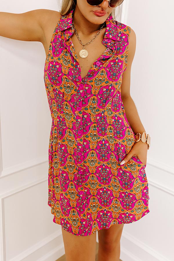 Napa Valley Sippin' Floral Mini Dress Image - 2