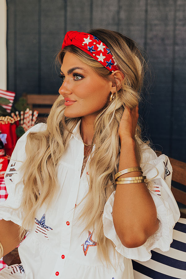 Americana Kisses Sequin Headband Image - 1