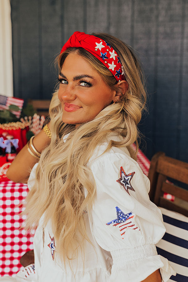 Americana Kisses Sequin Headband Image - 3