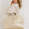 Trip of a Lifetime Metallic Quilted Tote in Gold Image - 1