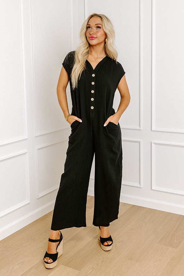 Coastal Travels Jumpsuit in Black Image - 1