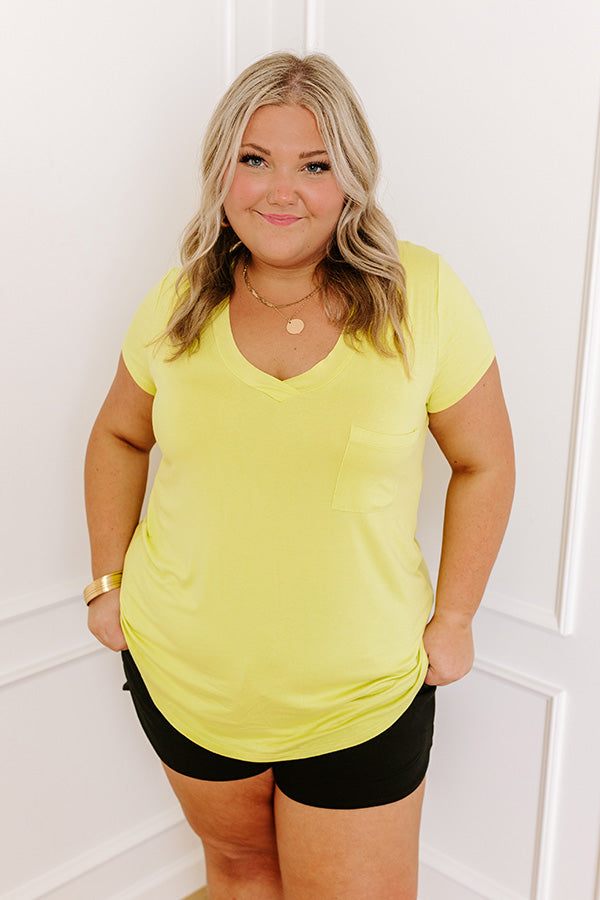 Casual Convo Shift Tee in Lime Punch Curves Image - 1
