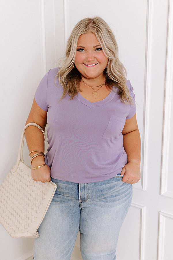 Casual Convo Shift Tee in Lavender Curves Image - 2