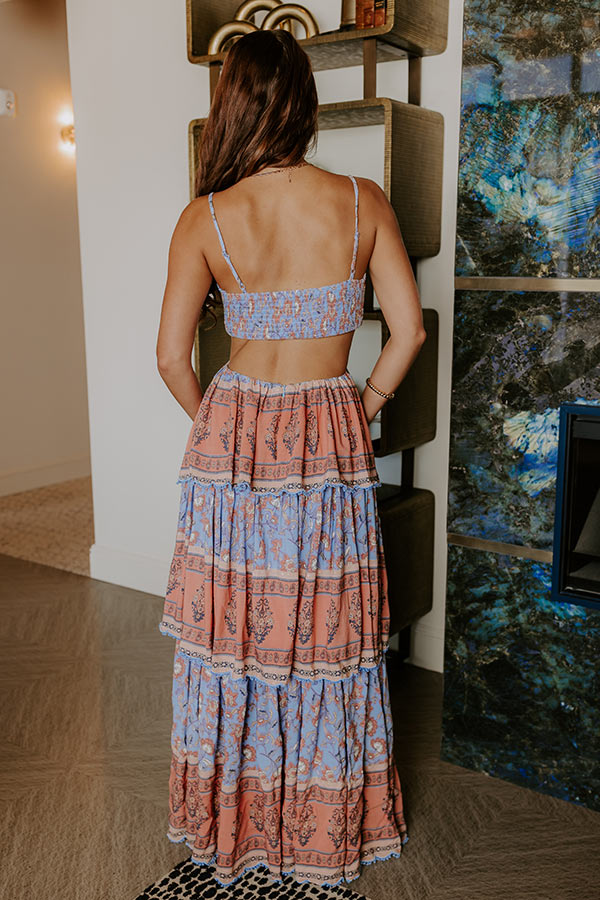 Feeling Boho Tiered Maxi Dress in Sky Blue Image - 5
