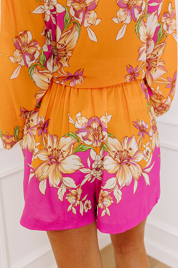 Hibiscus Kisses High Waist Shorts Image - 5