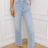 Just USA Roxanne High Waist Straight Leg Jean in Light Wash Image - 1