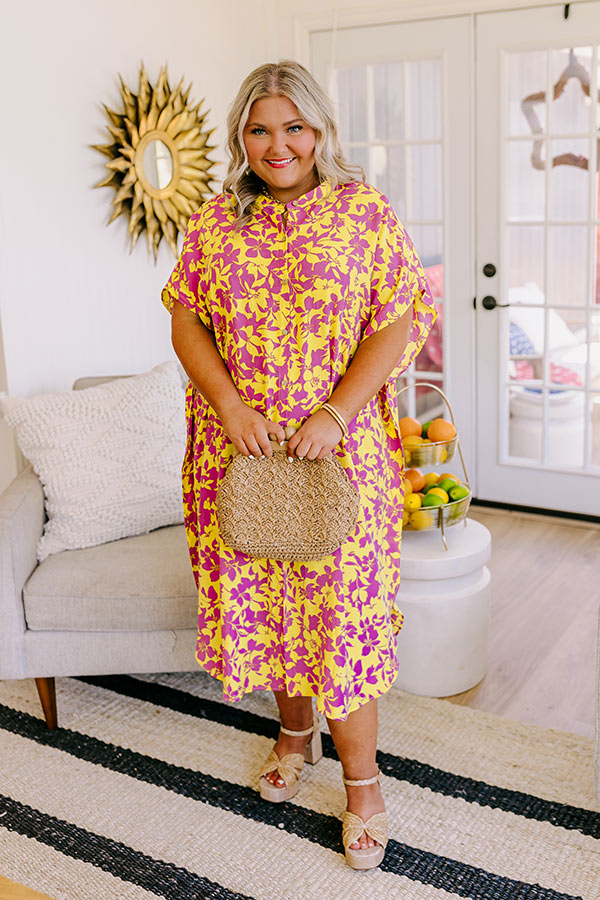 Resort Bound Floral Caftan Midi Curves Image - 1