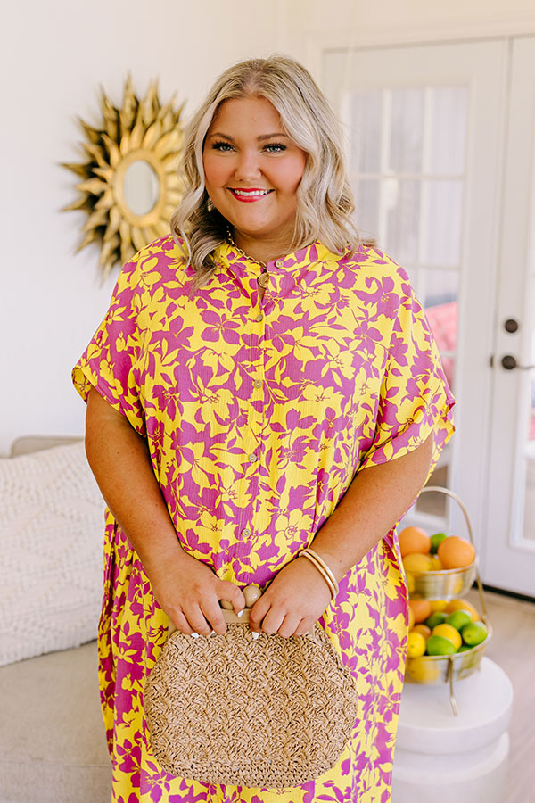 Resort Bound Floral Caftan Midi Curves Image - 2