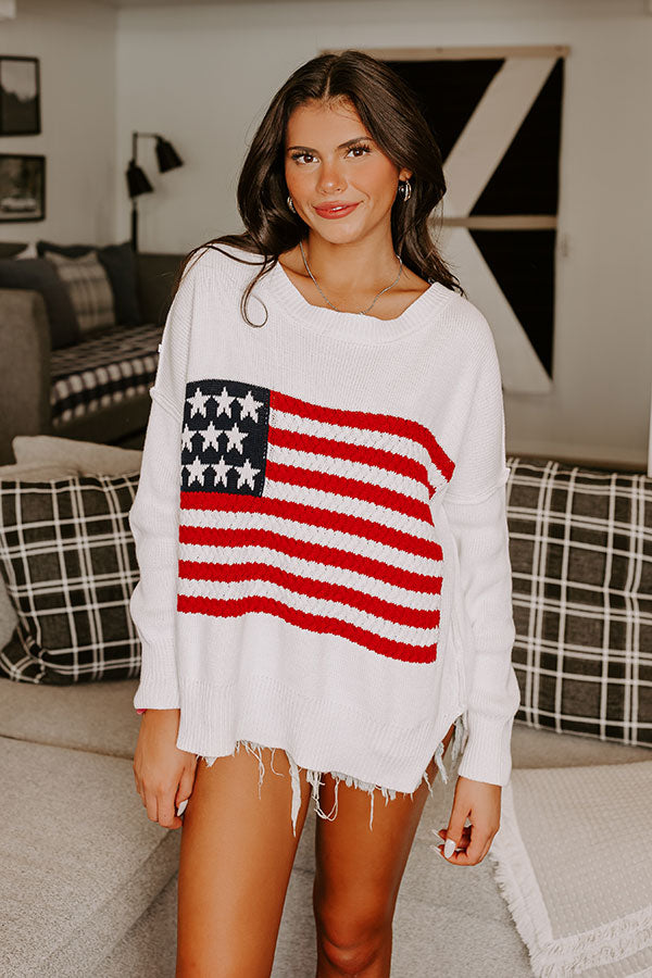 Dreaming In Stars And Stripes Knit Sweater Image - 2