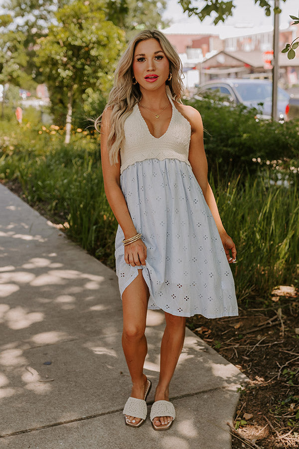 Eye Catcher Eyelet Mini Dress Image - 2